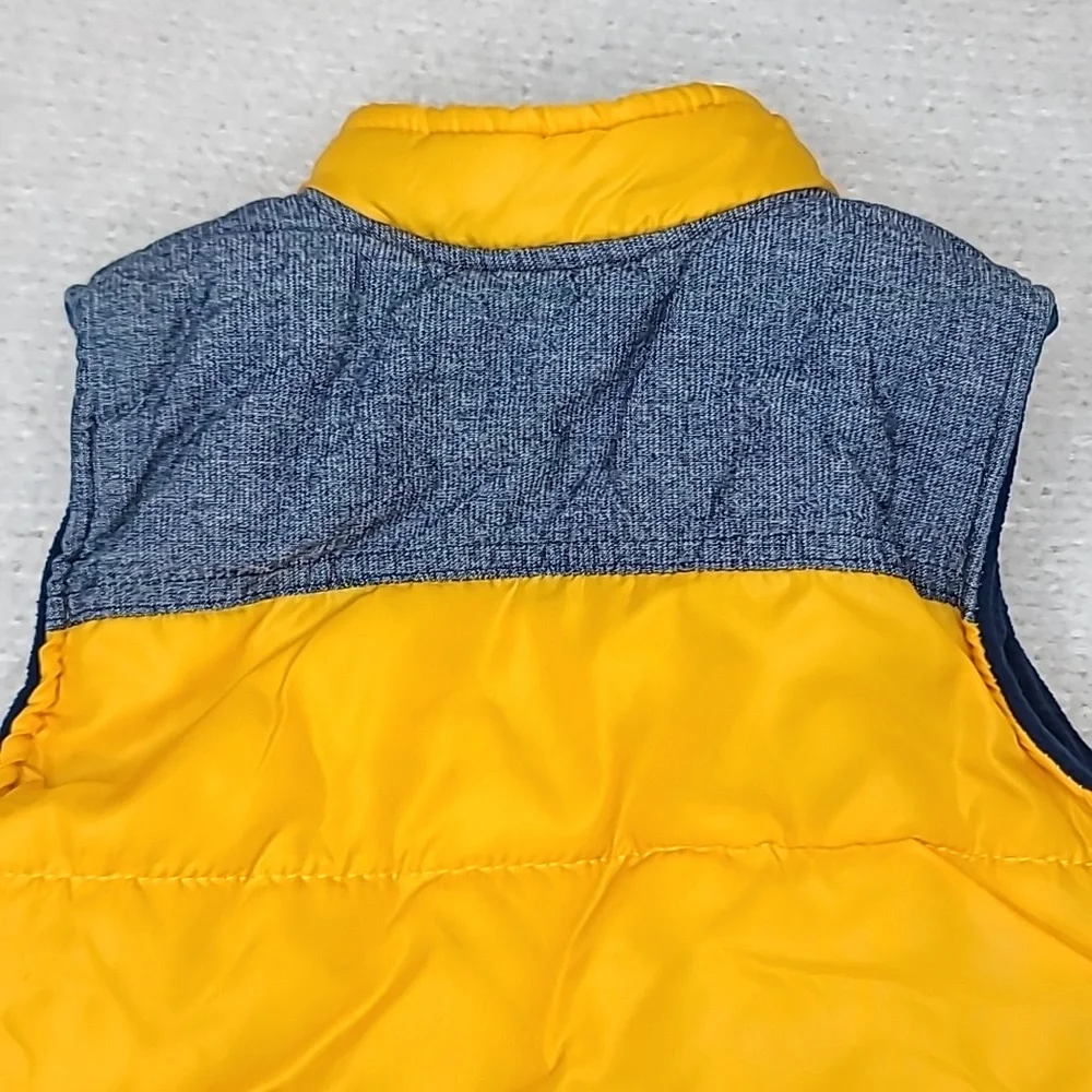Junior Varsity Athletics Boy’s Yellow Quilted Puffer Jacket/Vest in Yellow/Blue